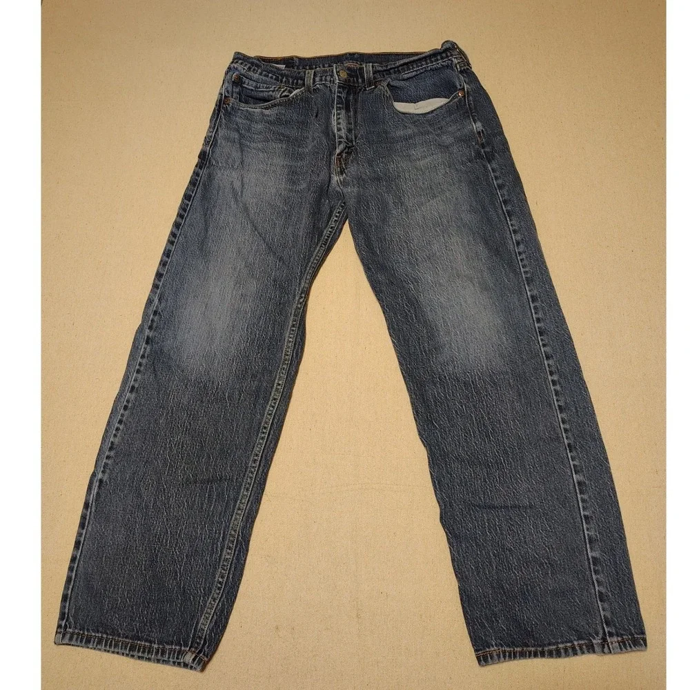 Levis 505 Regular Fit Jeans Mens 34x30 Medium Wash Blue Denim 00505-1989 S